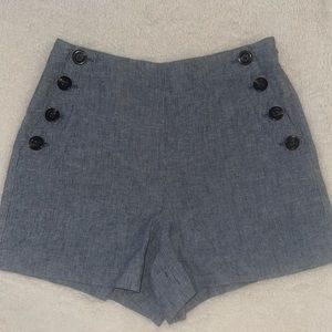 Ann Taylor sailor button Shorts Blue & white Strip size 6